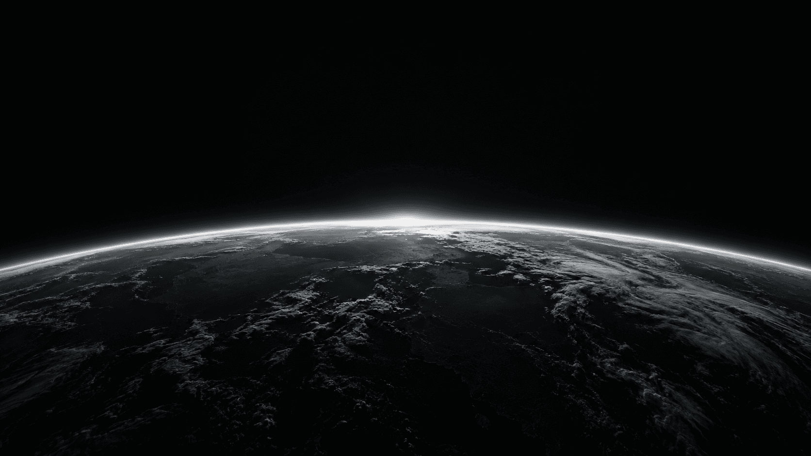 Silver atmosphere along the edge of Earth